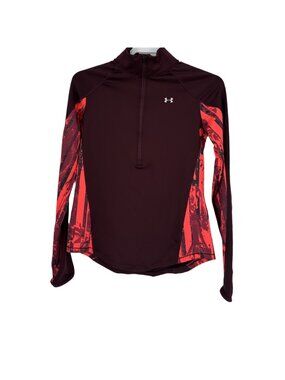 Under Armour Shirt Women's S Brown ColdGear Half Zip Running Pullover Activewear